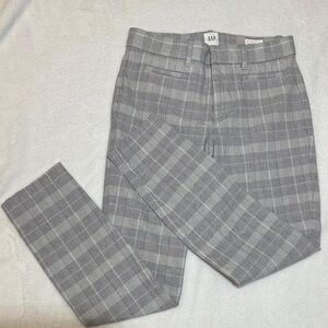 EEUC GAP women’s grey and pink plaid signature skinny ankle pant size 0
